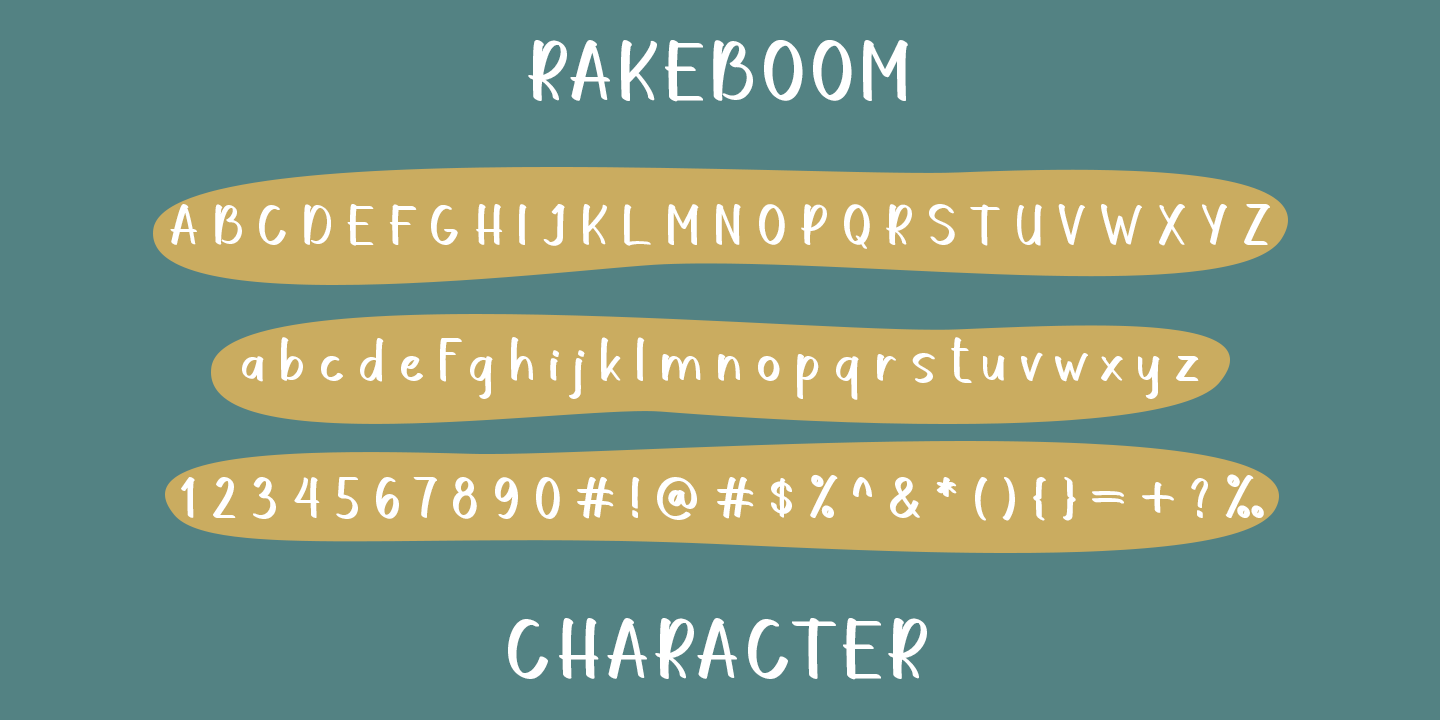 Пример шрифта Rakeboom #3